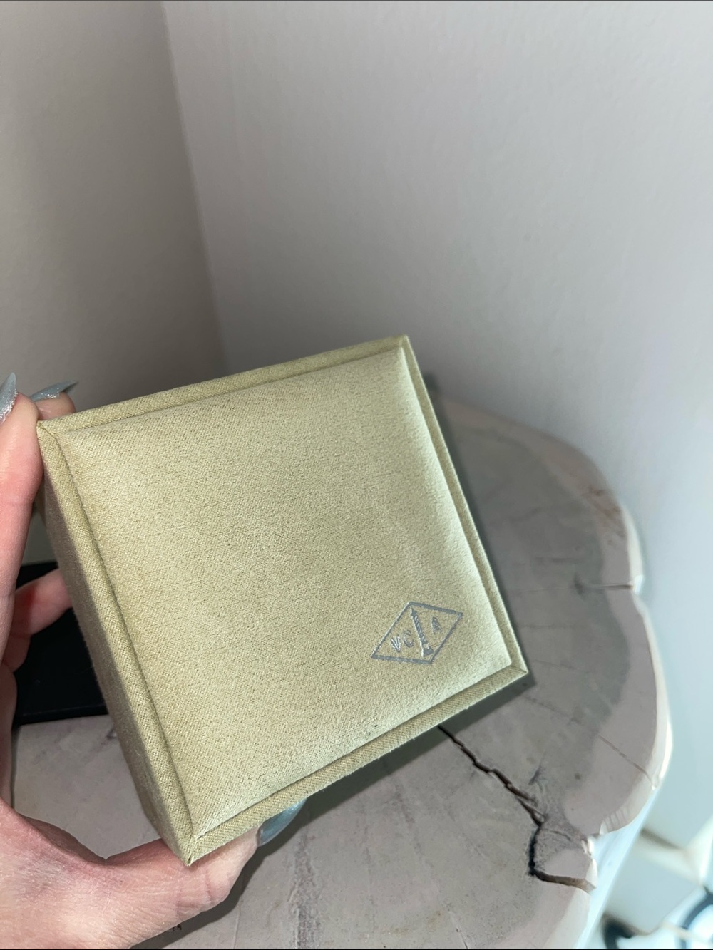 Van Cleef & Arpels Light Green and Black Suede Jewelry Box - Picture 4 of 4